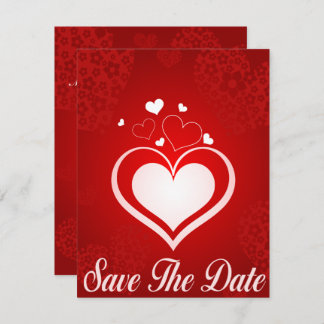Rood-Witte Hart Save The Date Aankondiging