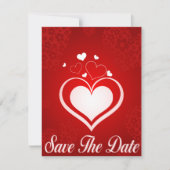 Rood-Witte Harten Save The Date Aankondiging (Voorkant)
