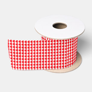 Rood Witte Hartjes Patroon Lint