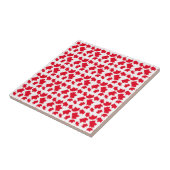 Rood-witte kerstval laat feestdag horen tegeltje (Zijkant)