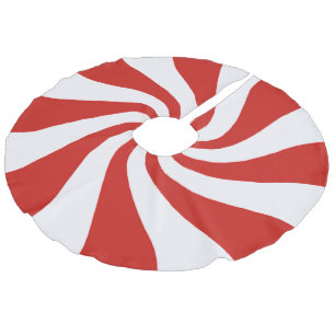 Rood witte kralen kerstboomrok imitatie linnen kerstboom kleed