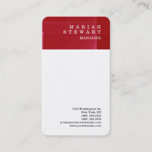 Rood-witte minimalistische elegante gesofisticeerd visitekaartje