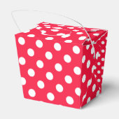 Rood & witte polka stippen takeout gunstbox bedankdoosjes (Achterkant)