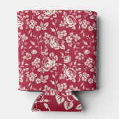 Rood : Witte Rose Silhouetten. Blikjeskoeler (Achterkant)