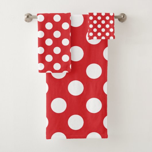 Rood & Witte Stippen Stip Bad Handdoek (Insitu)