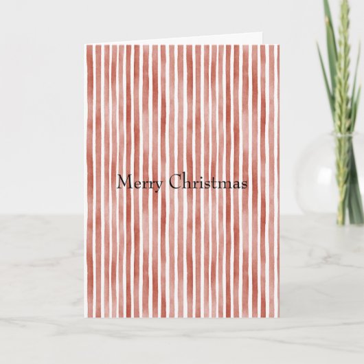 Rood Witte Strepen Kerstmis Kaart (Voorkant)