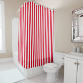 Rood/witte strepen — Shower Curtain Douchegordijn (In situ)