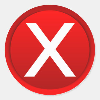 Rood X - Nee / onjuist symbool Ronde Sticker
