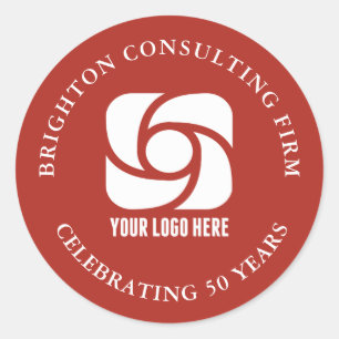 Rood Zakelijk Logo Aangepaste Bedrijfsmarketing Ronde Sticker