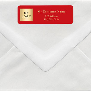 Rood zakelijk logo retouradres etiket