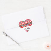 Rood zebra hart Sweet 16 Party sticker (Envelop)