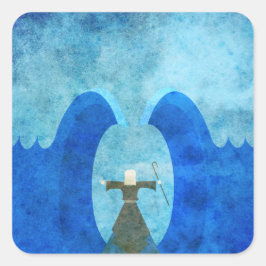 rood zee afscheiding door Mozes - Christelijke kun Vierkante Sticker