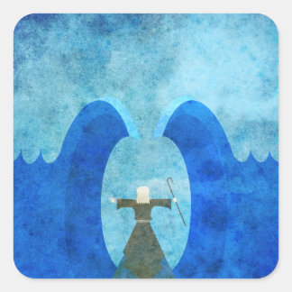 rood zee afscheiding door Mozes - Christelijke kun Vierkante Sticker