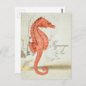  Rood Zee Paarden Briefkaart (Voorkant / Achterkant)