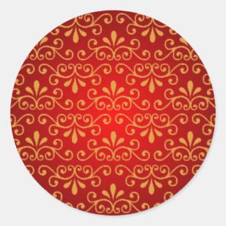 Rood zegel met gouden krullen