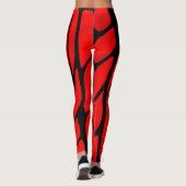 Rood zijde en zwart leder zien er Leggings uit (Achterkant)
