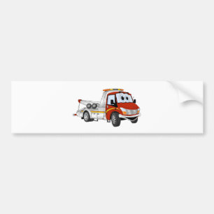 Rood zilver Cartoon sleepwagen Bumpersticker