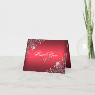Rood & Zilver Damaskus Dank u kaart