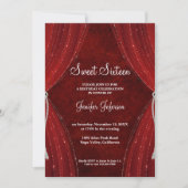 Rood Zoet Zestien Uitnodiging (Voorkant)