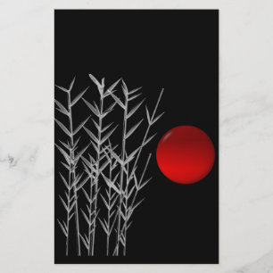 Rood zonzwart, wit briefpapier