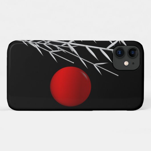 Rood zonzwart, wit Case-Mate iPhone case (Achterkant (horizontaal))