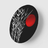 Rood zonzwart, wit ronde klok (Hoek)