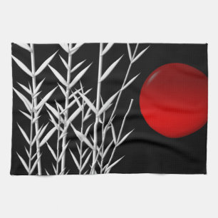 Rood zonzwart, wit theedoek