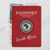 Rood Zuid-Afrika paspoort Save The Date (Voorkant / Achterkant)