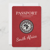 Rood Zuid-Afrika paspoort Save The Date (Voorkant)