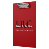 Rood Zwart 3-letter Logo Monogram klembord (Links)