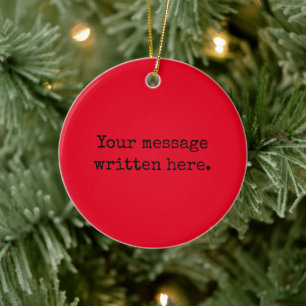 Rood Zwart Aangepaste Tekst Hier Persoonlijke Quot Keramisch Ornament