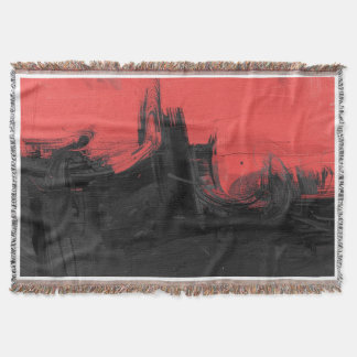 Rood & Zwart Abstract Expressionisme Kunst Deken