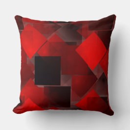 Rood zwart abstract geometrische decoratie kussen