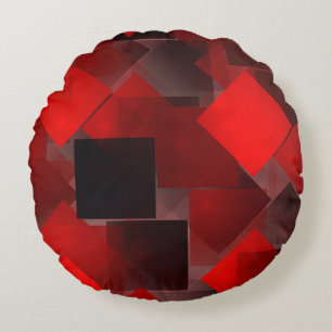Rood zwart abstract geometrische decoratie rond kussen