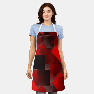 Rood zwart abstract geometrische decoratie schort