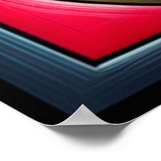 Rood & zwart Abstract gezicht | Poster (Hoek)