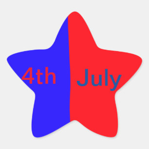 Rood zwart Amerikaanse dag 4th juli tekst eenvoudi Ster Sticker