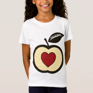 Rood & zwart appel + Heart food om T-shirt te kwek