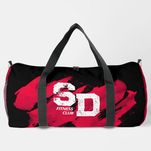 Rood & Zwart Brushy Fitness Bag Plunjezak (Achterkant)