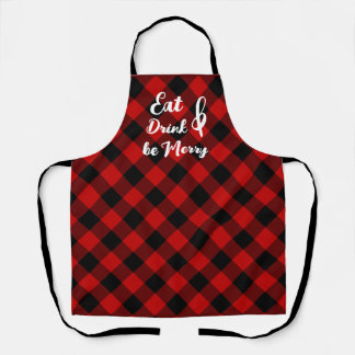 Rood Zwart Buffalo Gingham Check Print Schort
