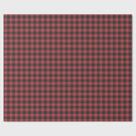 Rood & Zwart Buffalo Plaid Inpakpapier (Vlak)