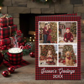 Rood & Zwart Buffalo Plakt Aangepaste Naam en Teks Kaart