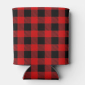 Rood Zwart Buffel Check Plaid 1I Monogram Blikjeskoeler (Achterkant)