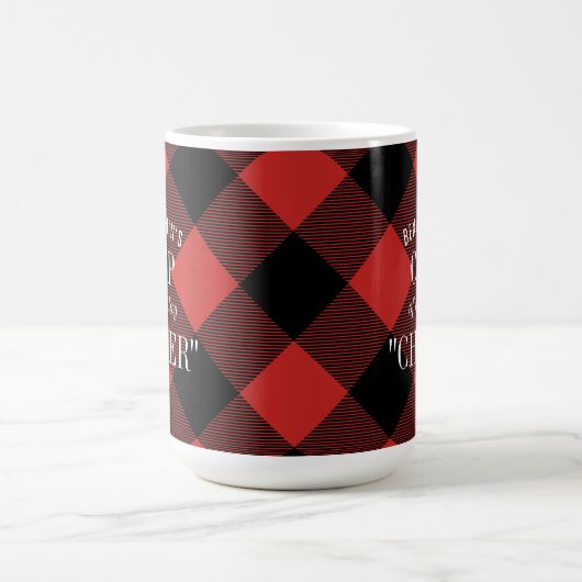 Rood Zwart Buffel Check Plaked Grappige Kerstmis Koffiemok (Center)