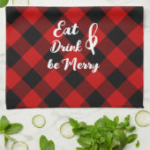 Rood Zwart Buffel Gingham Check Keukenhanddoeken (Gevouwen)