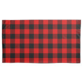 Rood zwart buffel houthakker check geruite patroon kussensloop (Voorkant-Links)