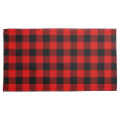 Rood zwart buffel houthakker check geruite patroon kussensloop (Voorkant-Rechts)
