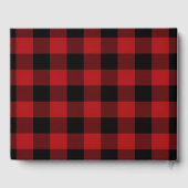 Rood Zwart Buffel Plaid Geruite Rustieke Bruiloft Gastenboek (Achterkant)