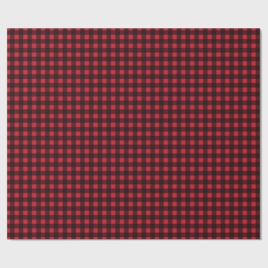Rood Zwart Buffel Plaid Patroon Xmas Cadeaupapier (Vlak)