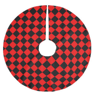 Rood Zwart Checker Diamant Patroon Kerstboom Rok